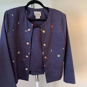 I.S.B. inc Floral embroidered top size 14p. Vintage.